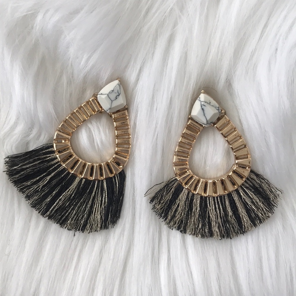 [Bauble Bar] Marble Tassel Earrings